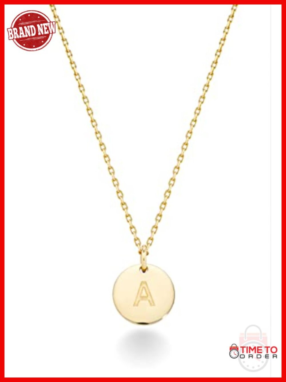 925 Sterling Silver or 18K Gold Over Silver Round Initial Pendant Necklace